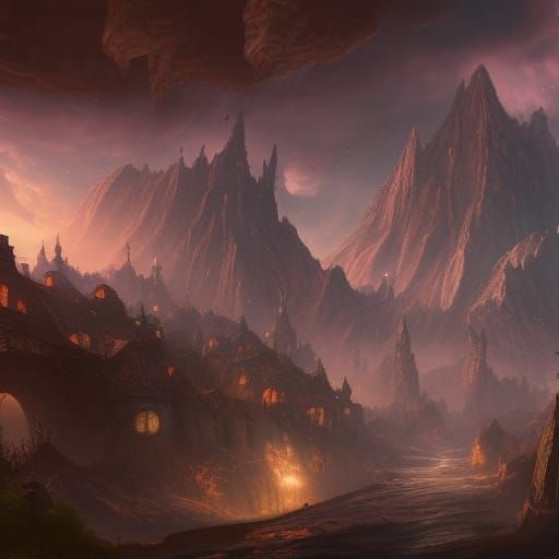 Detailed Fantasy Map Concept Art