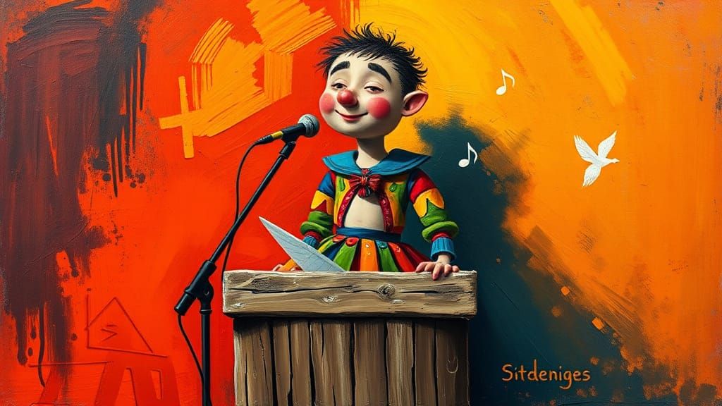 Dirge Singer Tweets a Tune, Kandinsky-Style