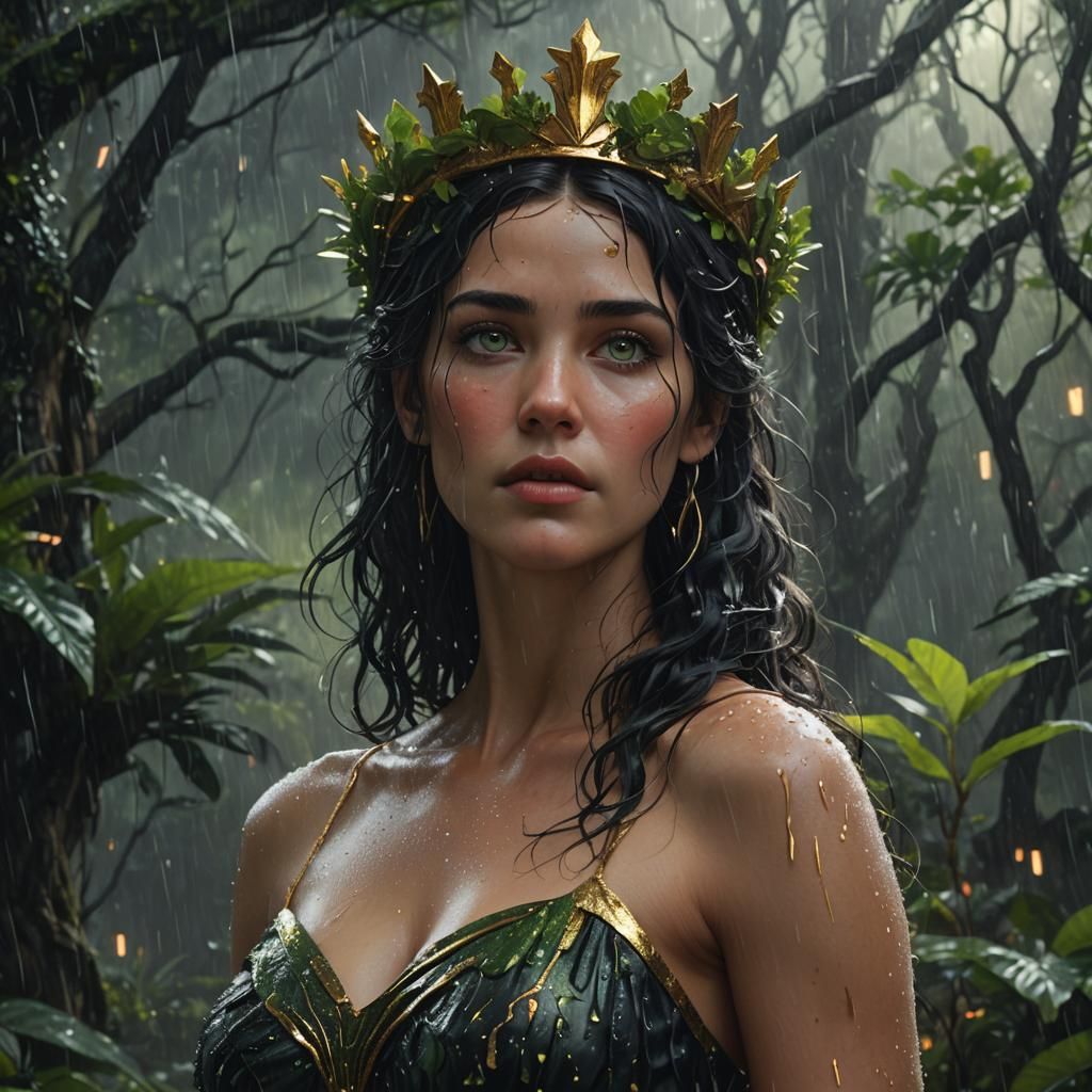 Aphrodite in a Magical Rainforest, Fantasy Concept Art