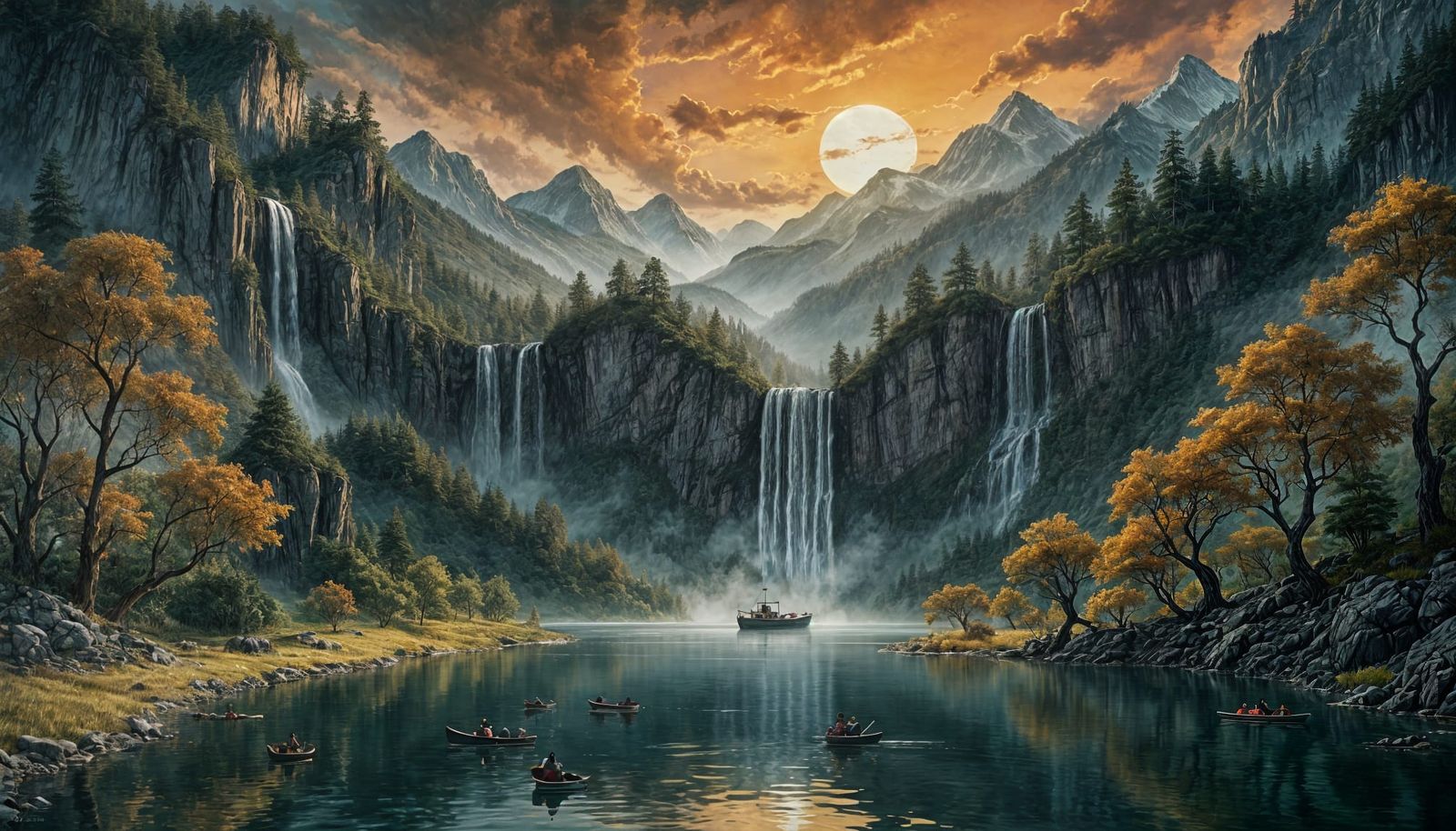 Fantasy Valley in a Dark, Painterly Style