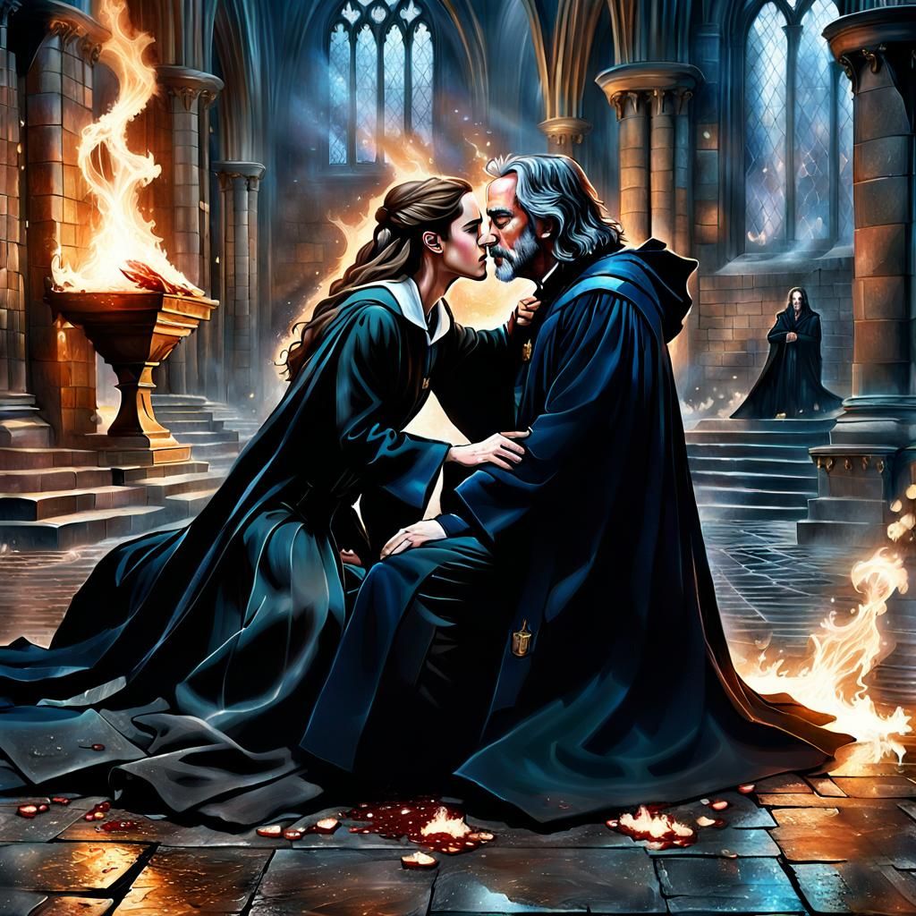 Burning Hogwarts: Hermione and Severus in Astral Embrace