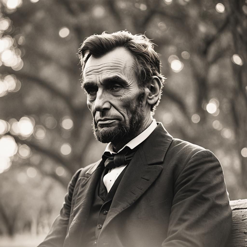 Abraham Lincoln Portrait in Contemplative Silence