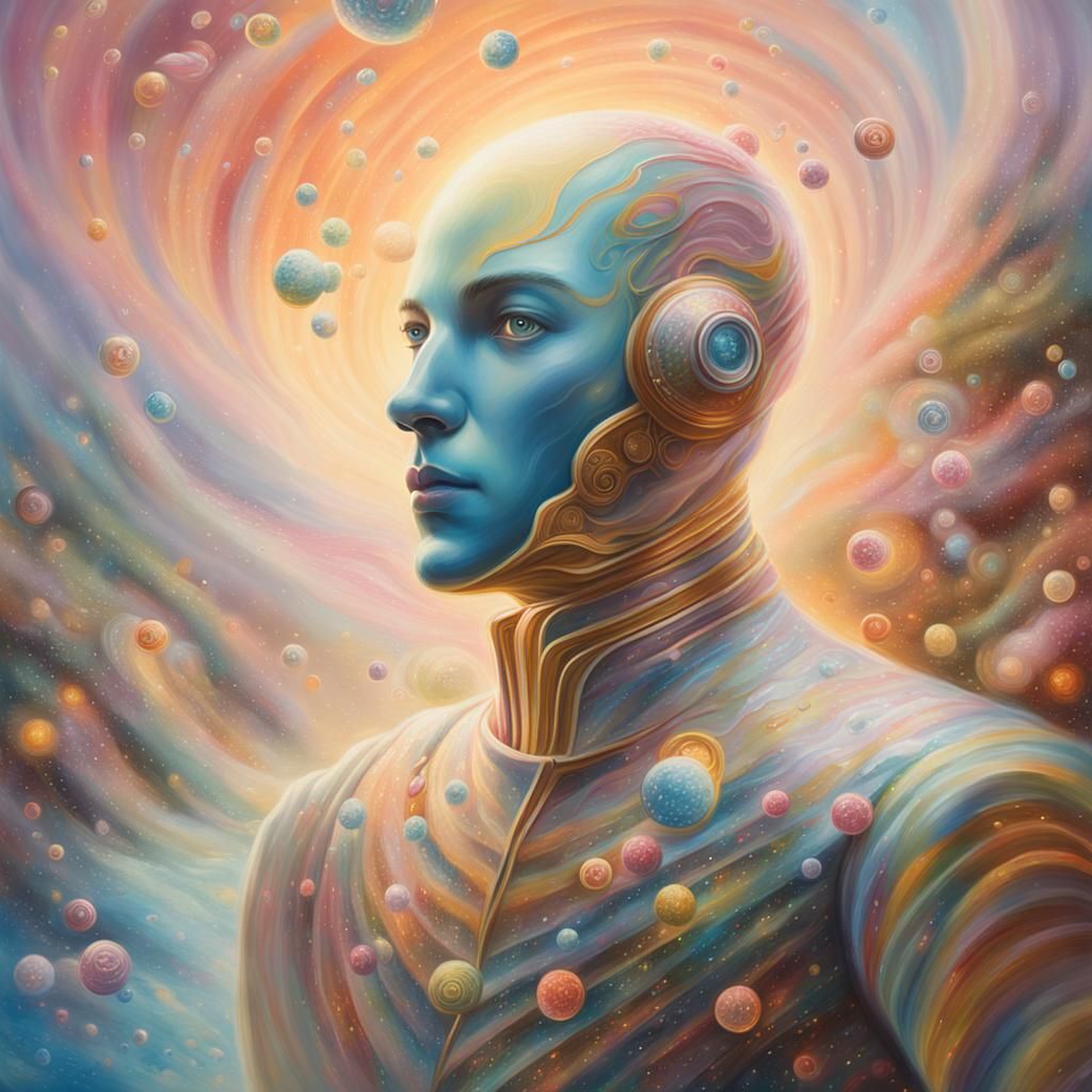 Posthuman Uplift: Surreal Hyperrealistic Portrait in Etherea...