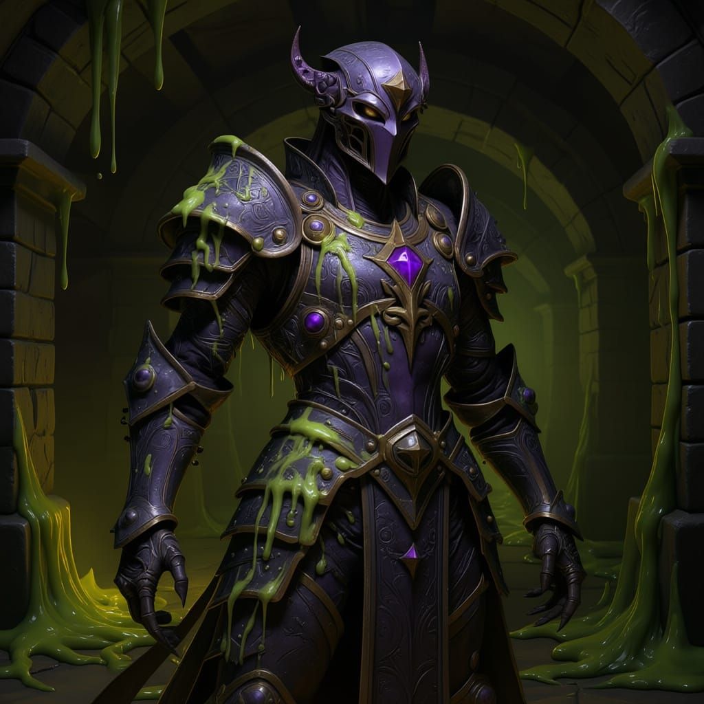 Dark Fantasy Plasmoid Warrior in Detailed Armor