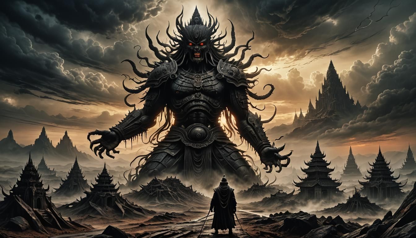 Wrathful Deity's Rampage: A Dark Fantasy Masterpiece