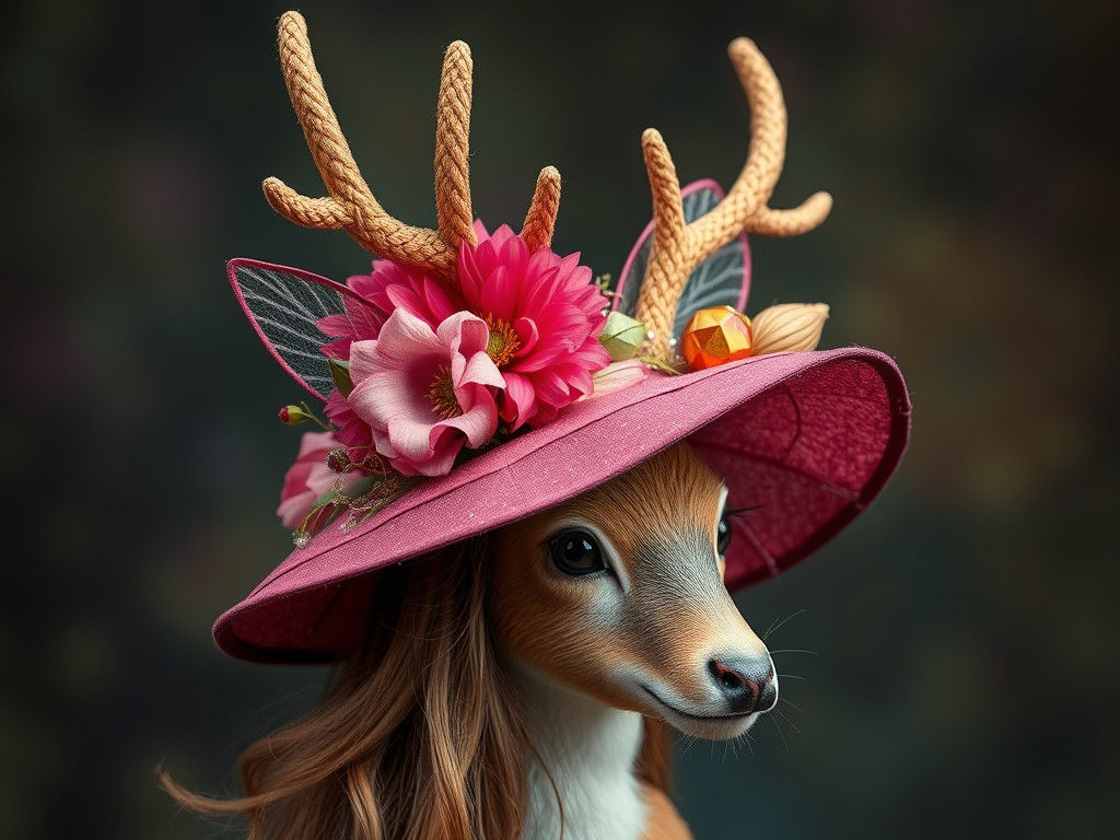 Enchanted Deer Fairy in Whimsical Hat