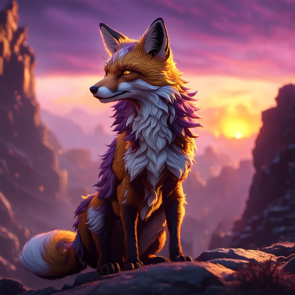 Fox Sunrise: Dark Fantasy Concept Art