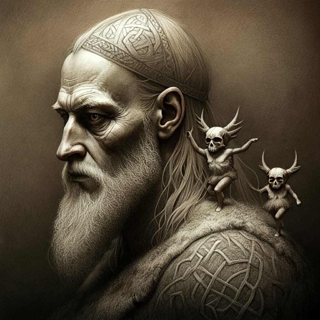 Ancient Norse Mystery Art: Eldskáldakunst in Vintage Style