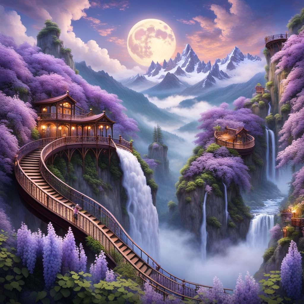 Dreamy Roller Coaster Ride Through Mountain Clouds