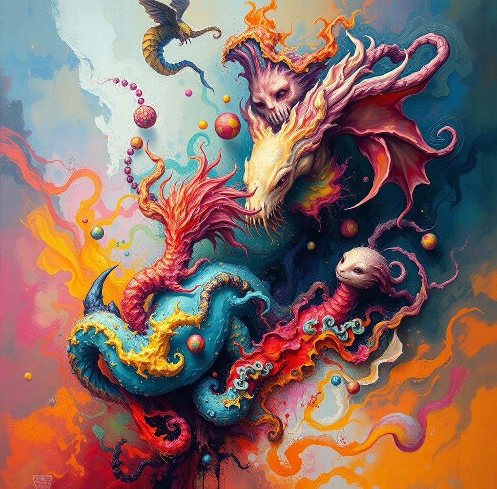 Vibrant Beings Dissolve into Cosmic Hues