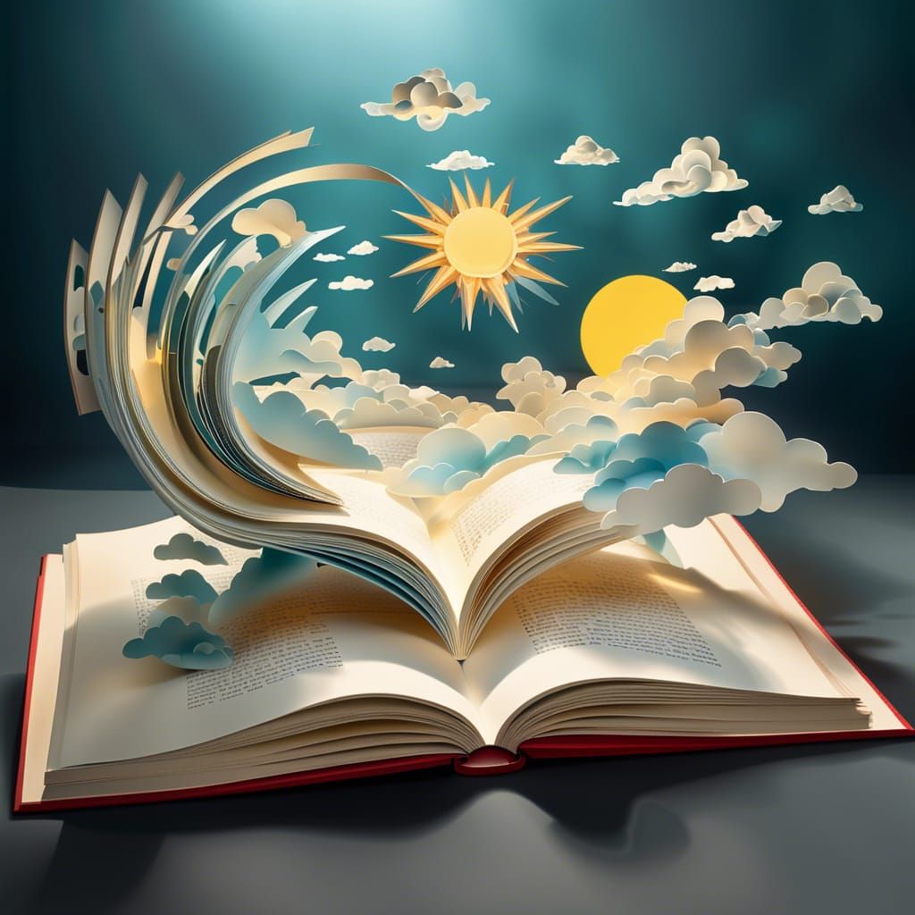 Surreal Pop-Up Book with Flying Pages