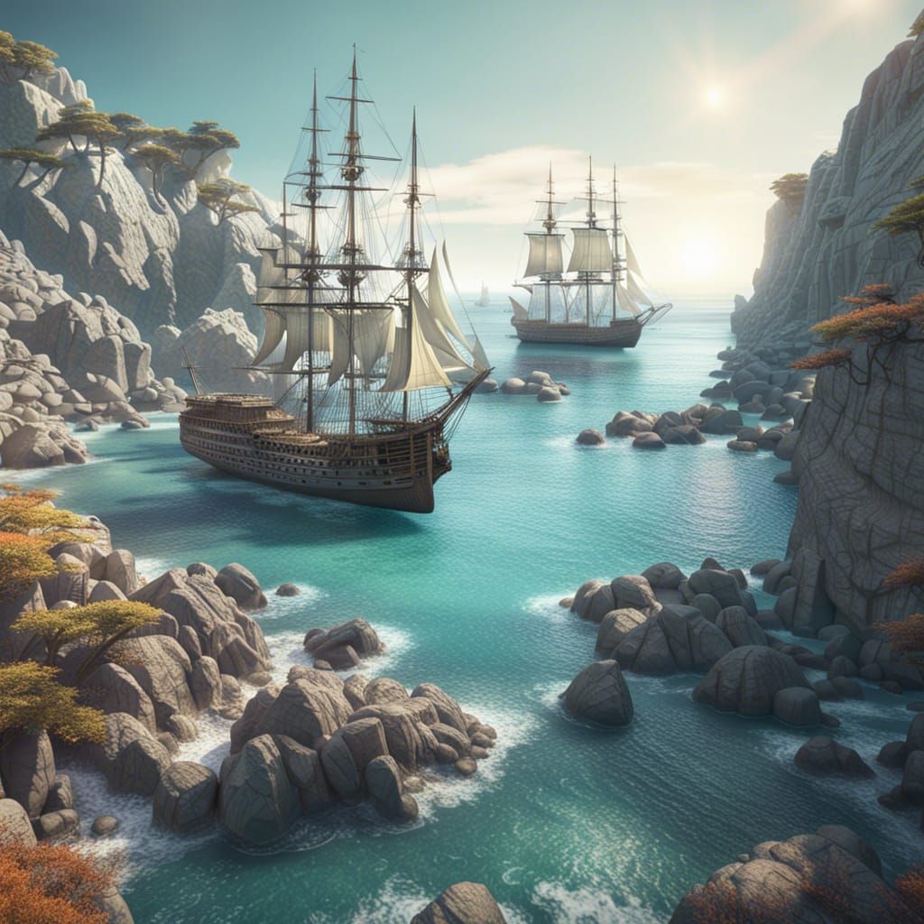 Graveyard of Sailing Ships in Rocky Bay