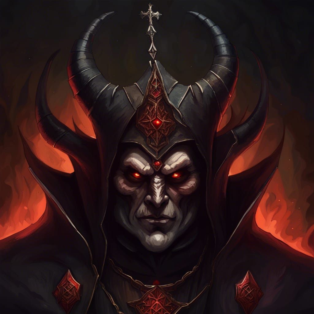 Evil demon pope priest