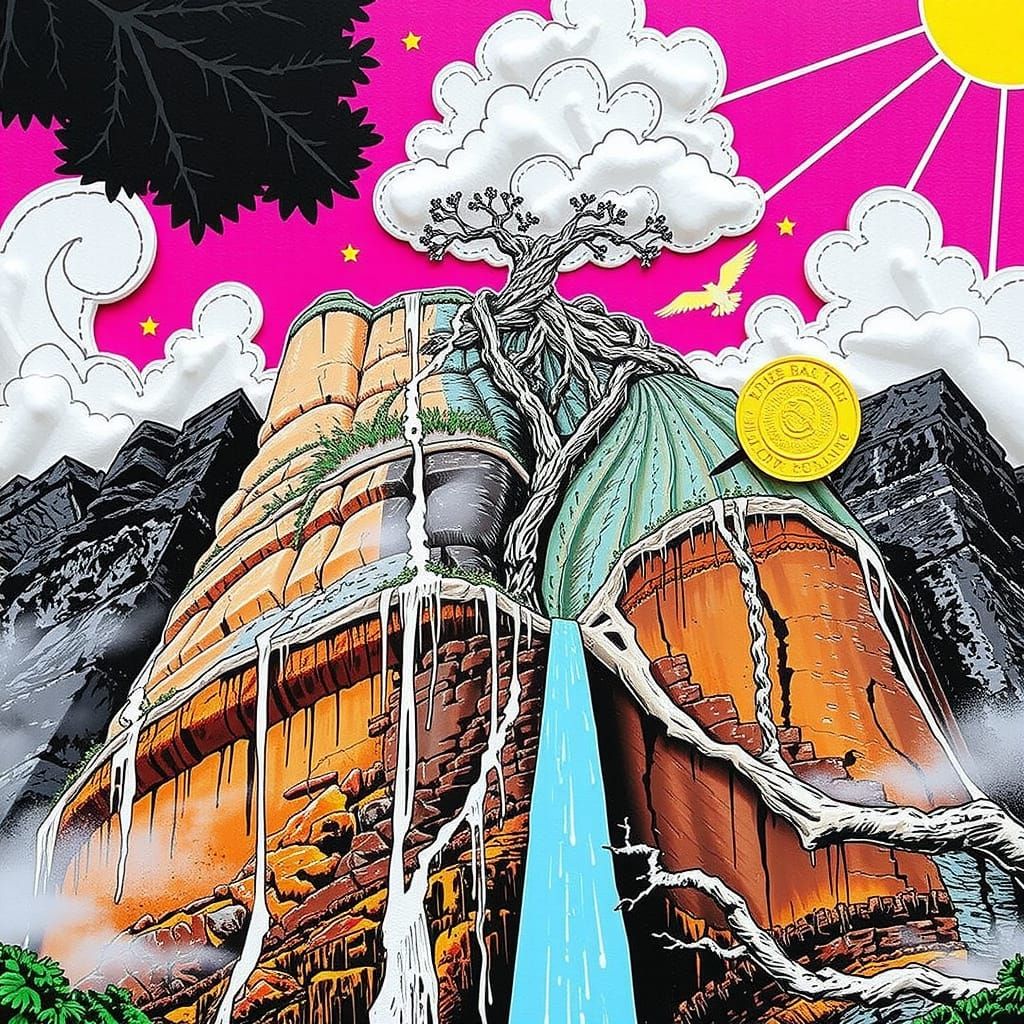 Tropical Waterfall Amidst Amazonian Canopy