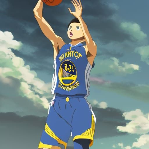Stephen Curry in Studio Ghibli Anime Style