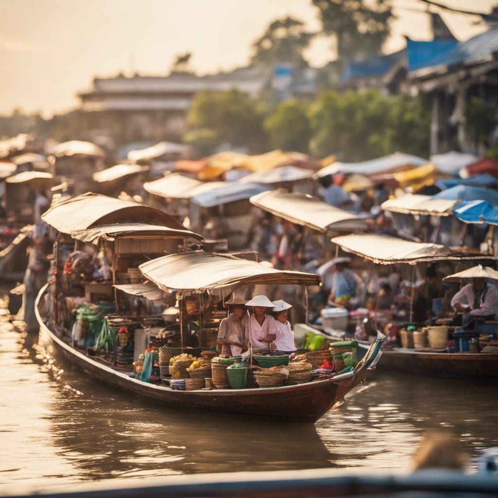 Thailand Riverboat Market Stalls in Professional Photography...