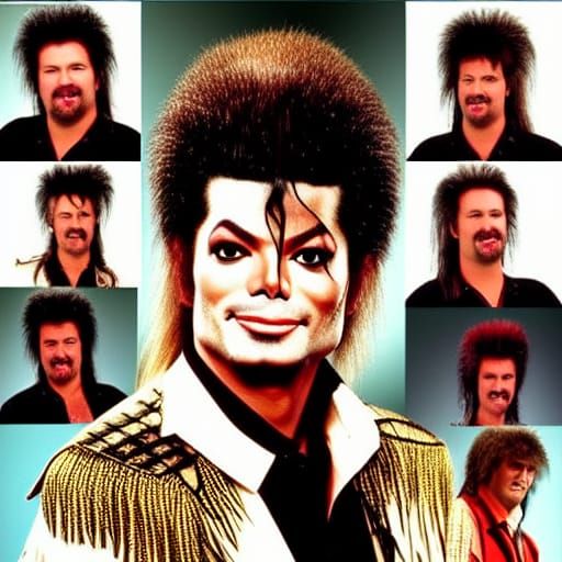 Michael Jackson Redneck Mullet AI Image