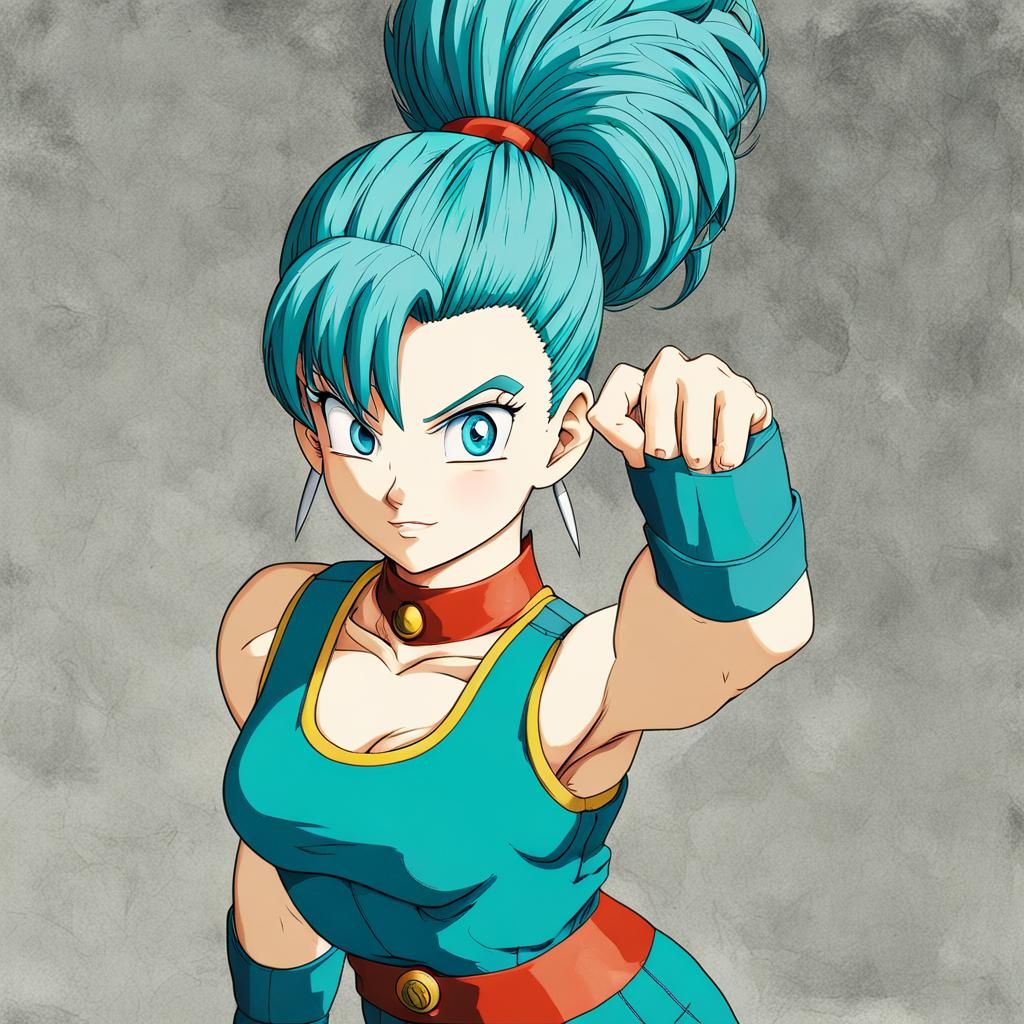 Full Body Image of Curvy Bulma in Detailed Digital Art