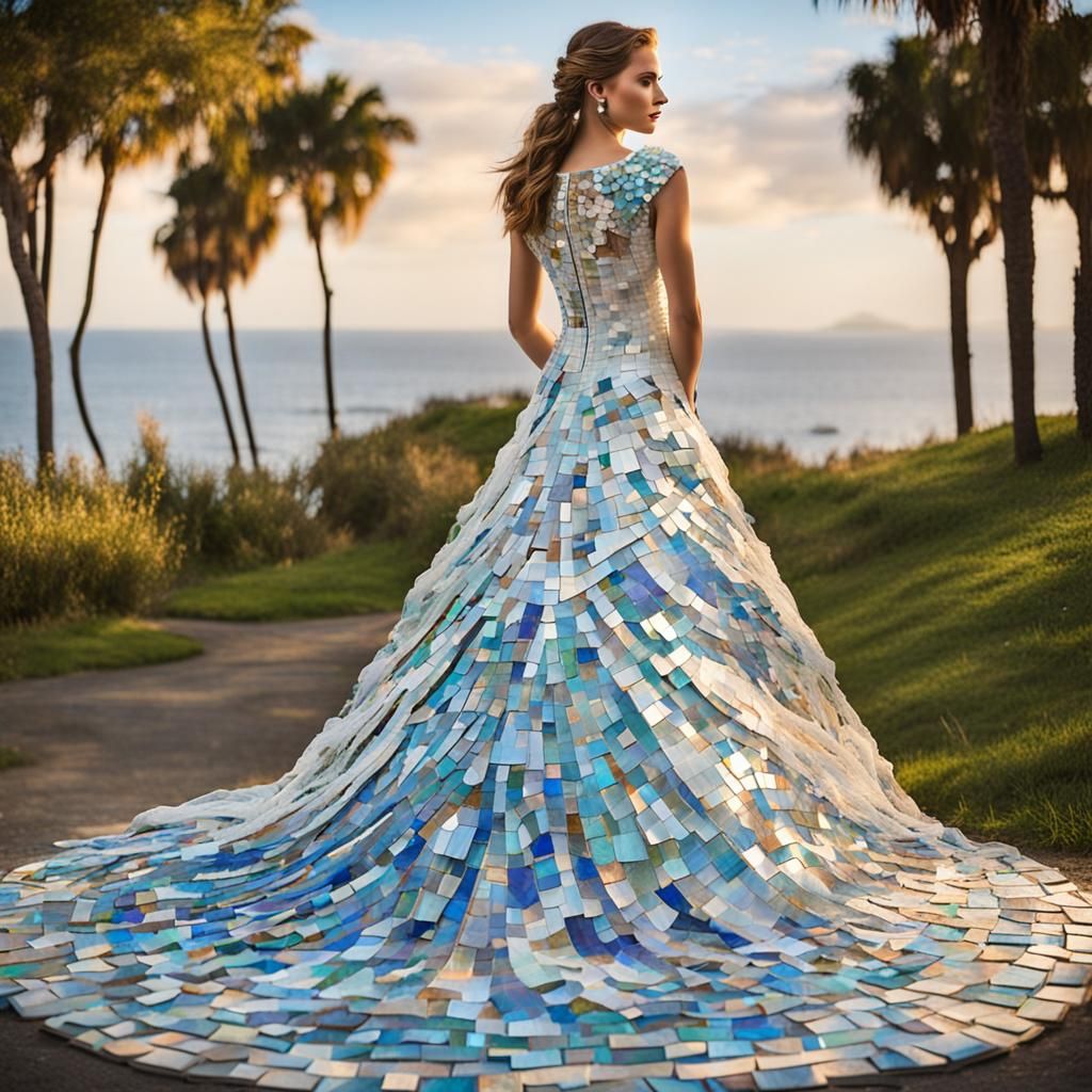 Mosaic wedding gown