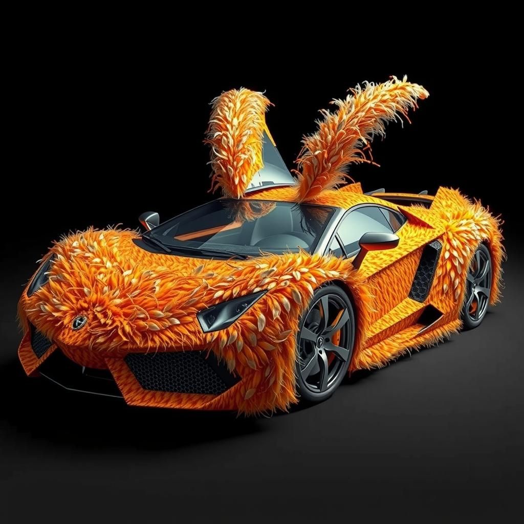 Feathered Supercar: A Surreal Automotive Dream