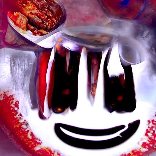 Humanoid Demon Enjoys Sausages: Digital Art