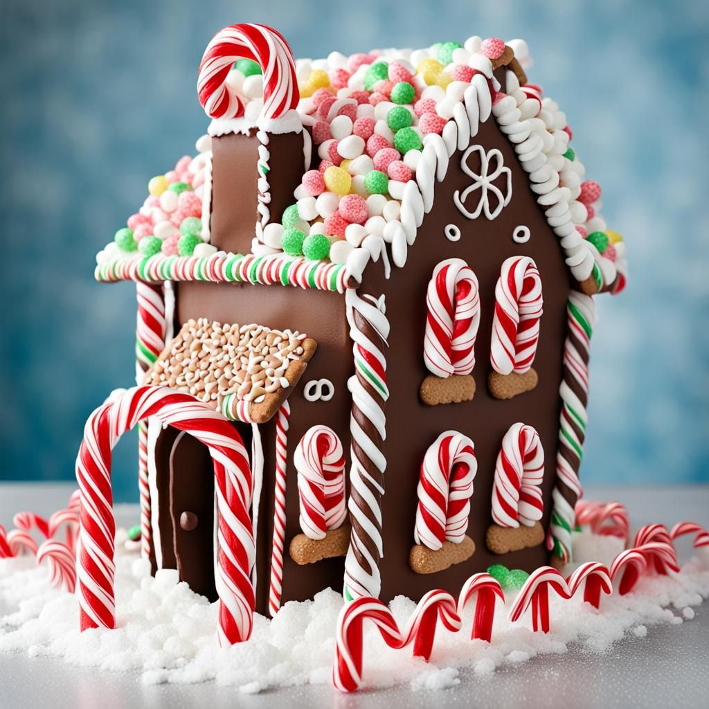 Whimsical Gingerbread House Made of Candy