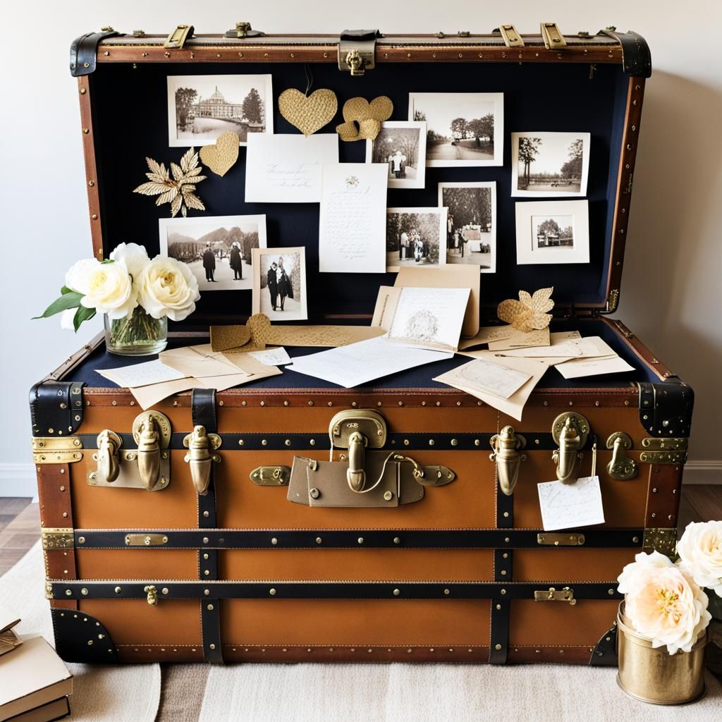 Elegant Steamer Trunk Filled with Memories