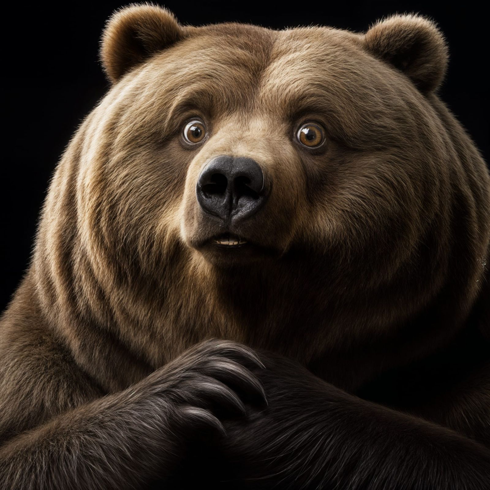 Humorous Close-Up of a Sarcastic Kodiak Bear