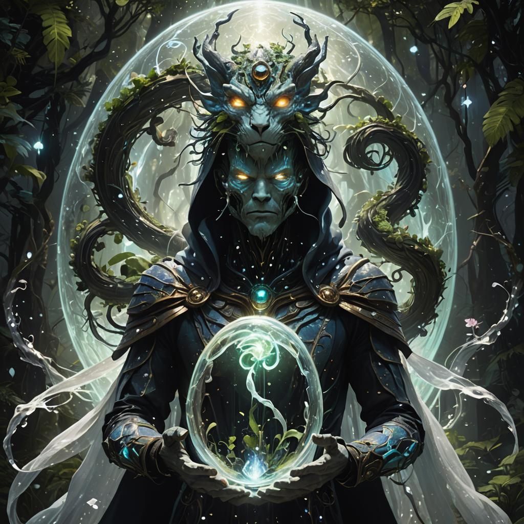 Anthropomorphic Essence Elemental in Sci-Fi Style