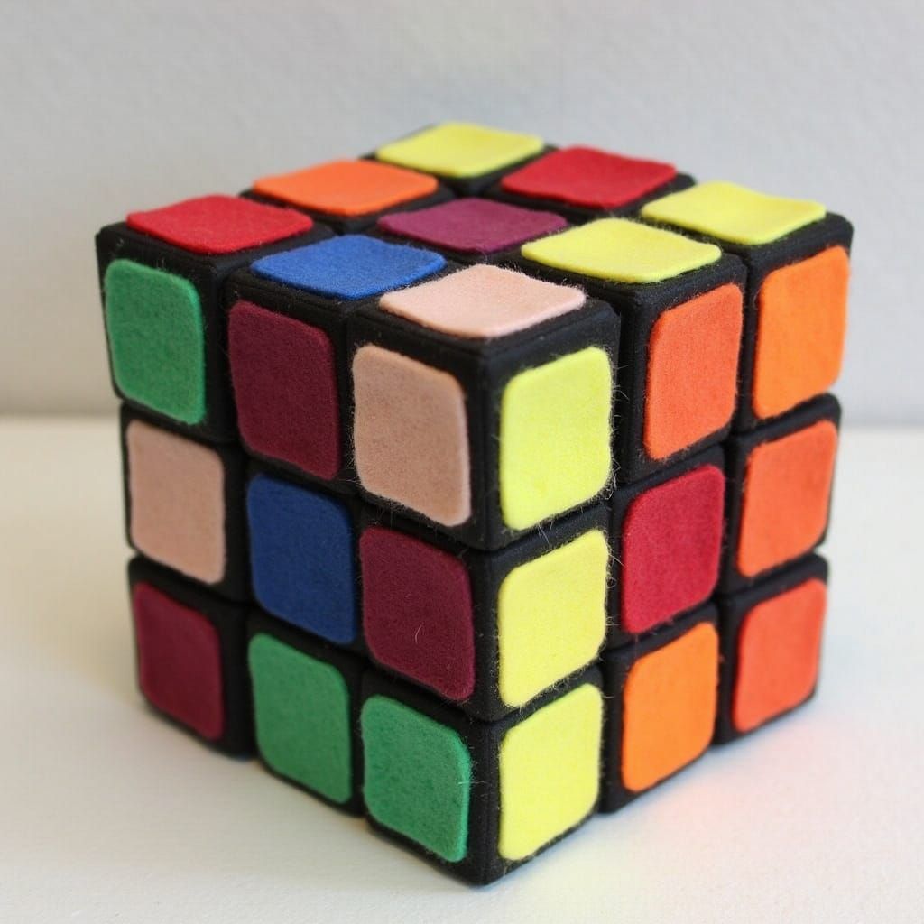 Make a Rubik's cube using felt