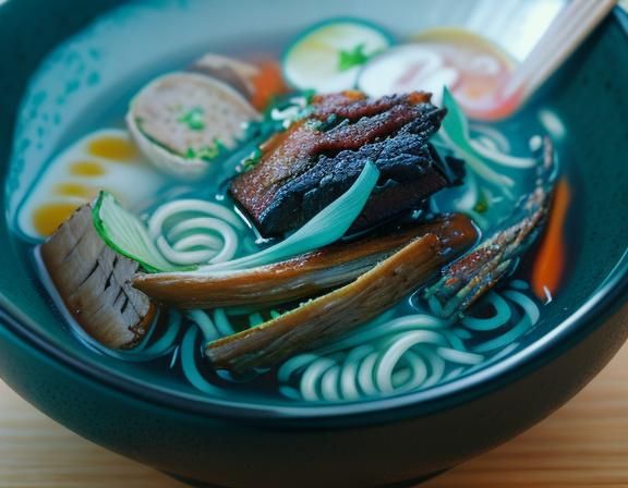 Hyperrealistic Macro Photo of Ramen Splash Art