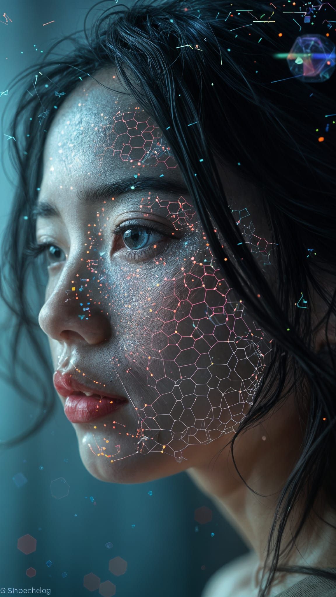 Glitch Art Overlay With Fractal Math and Data Streams