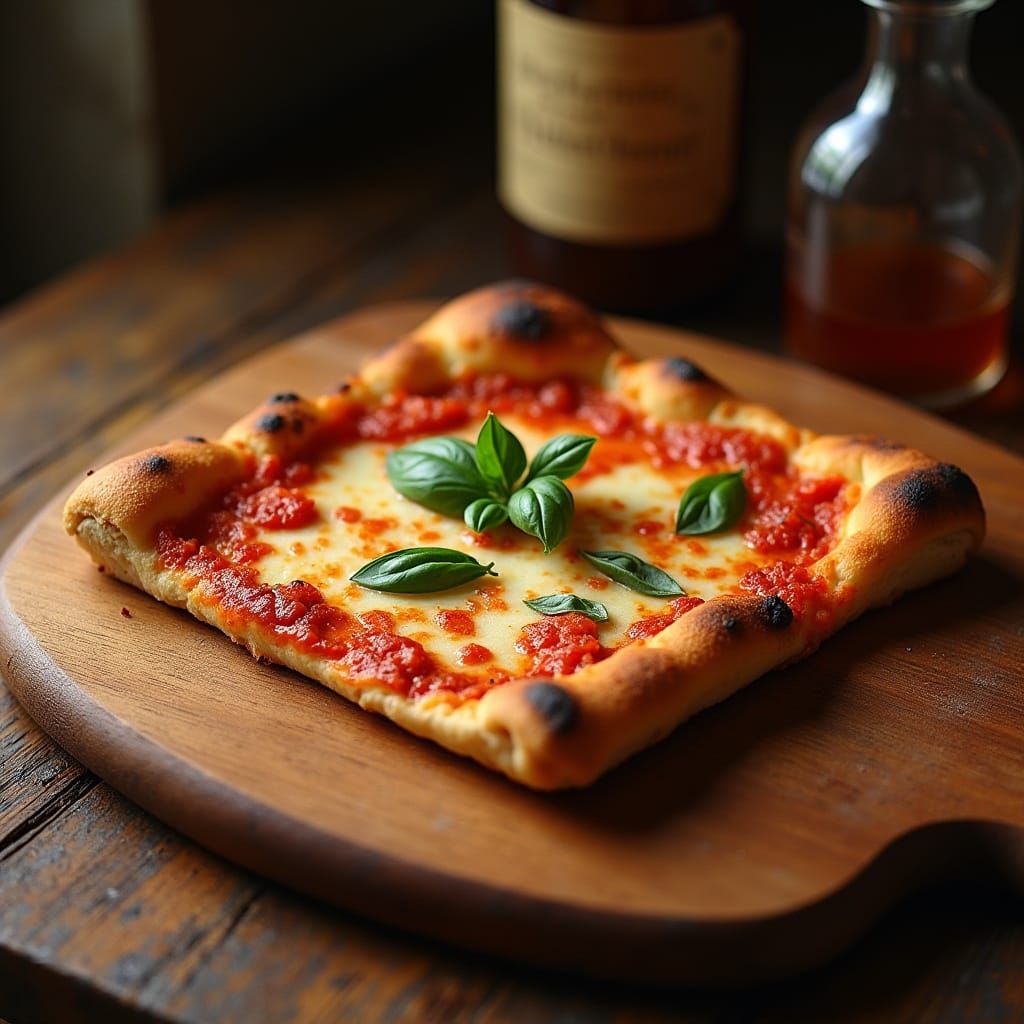 Golden Brown Italian Square Pizza Slice