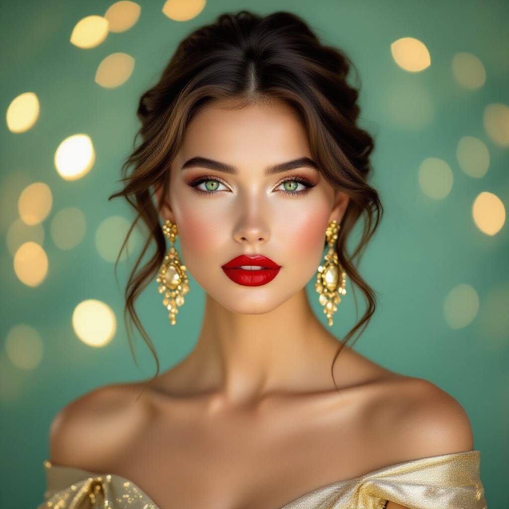 Luminous Portrait of a Woman in Golden Light