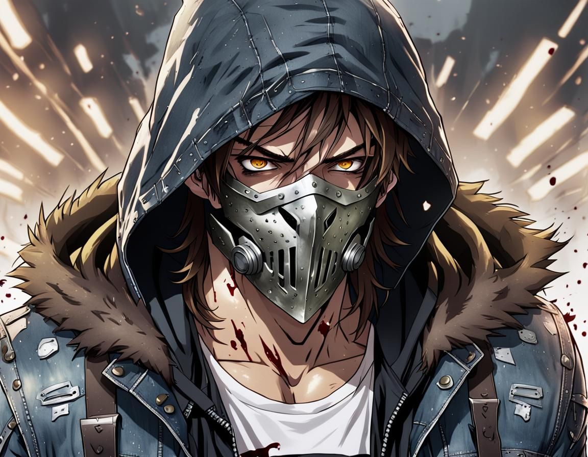 Armored Teen in Anime Style, Cel-Shaded