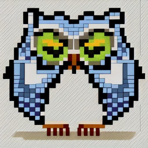 Hyperdetailed Pixel Art Owl Portrait