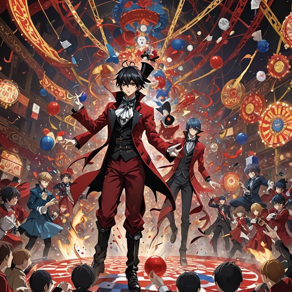 Crimson Carnival: Tatsuya's Anime Illusion Performance