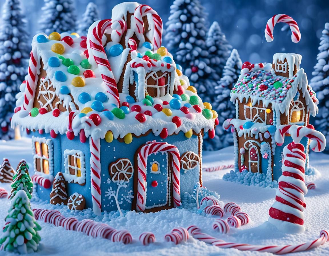 Gingerbread House in Winter Wonderland