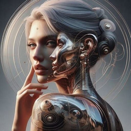 Neoclassical Figures in Transparent Display Technology