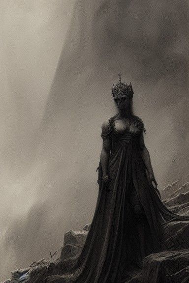 Lilith: Hyperdetailed Charcoal Drawing of the Queen of Hell