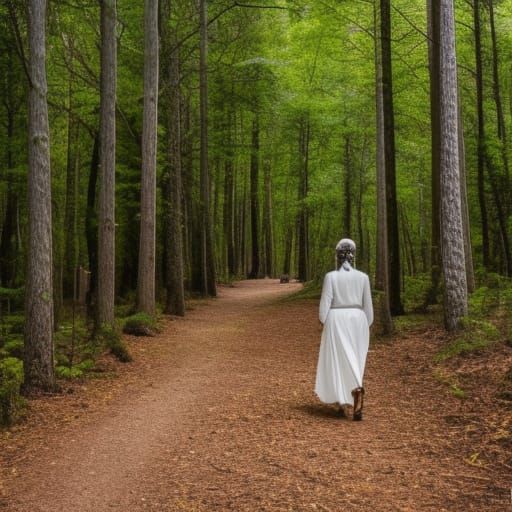 Ciguapa Walking in Woods: Hyperrealistic Portrait