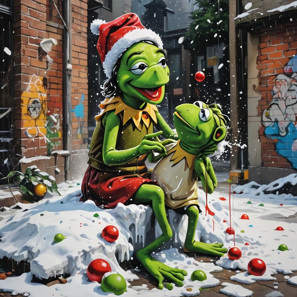 Kermit and Snow White Celebrate Christmas Eve