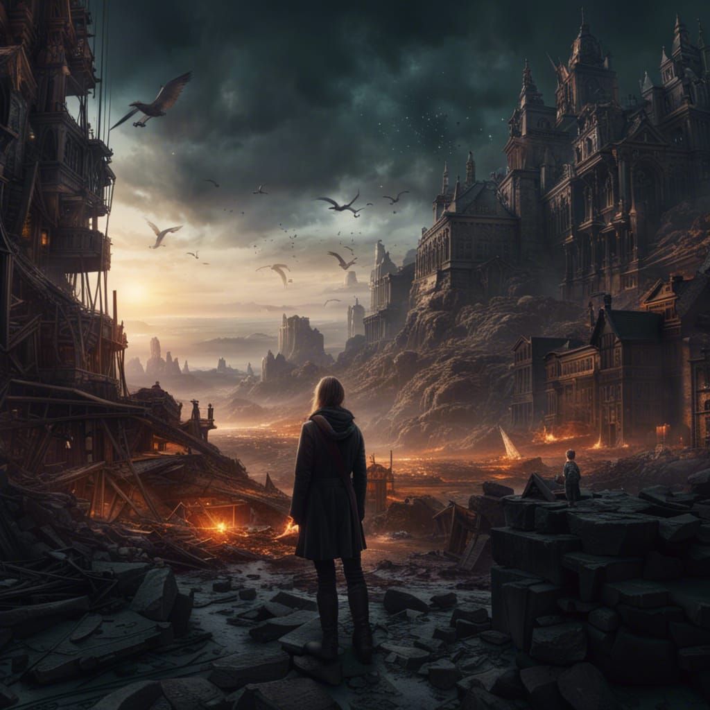 Epic Cinematic Scene of Loss and Waiting