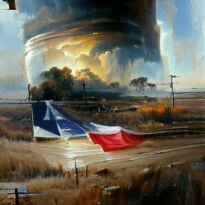 Texas Landscape in Oil Painting Style