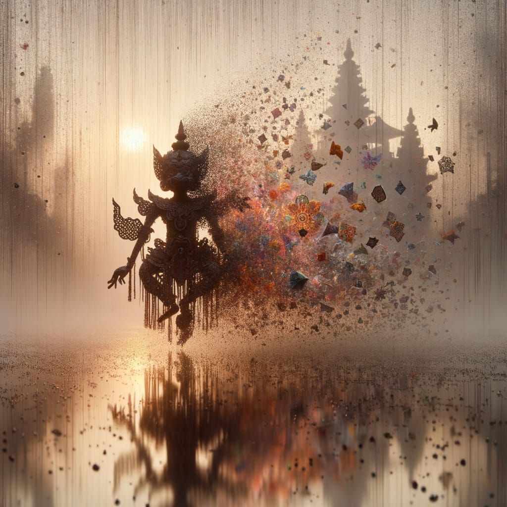 Wayang Puppet Dissolving in Specular Impressionism