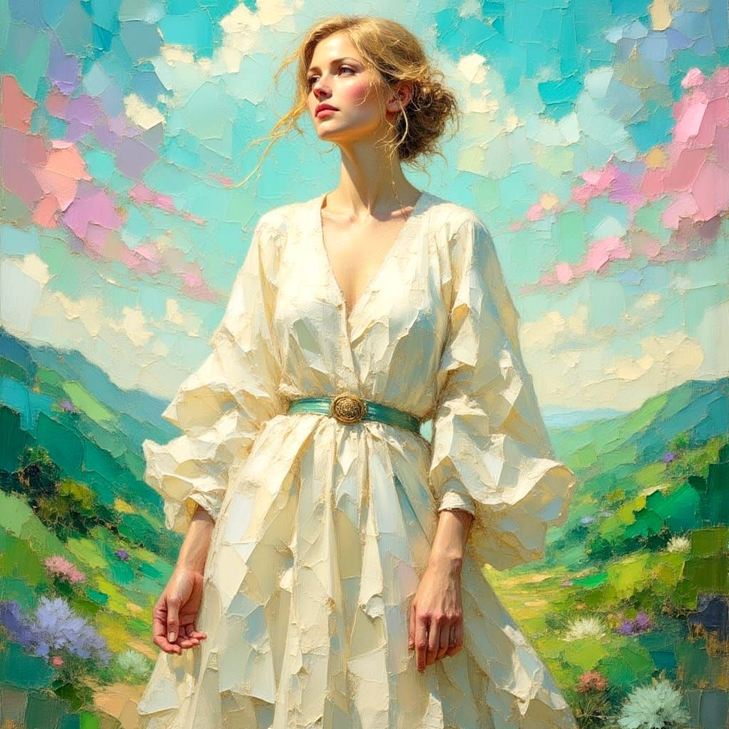 Impasto Landscape Painting with Volumetric Light