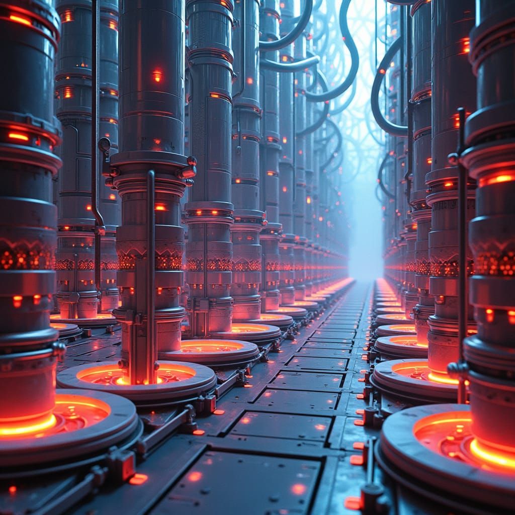 Futuristic Binary Engine Spectrum Inducers in Cyberpunk Styl...