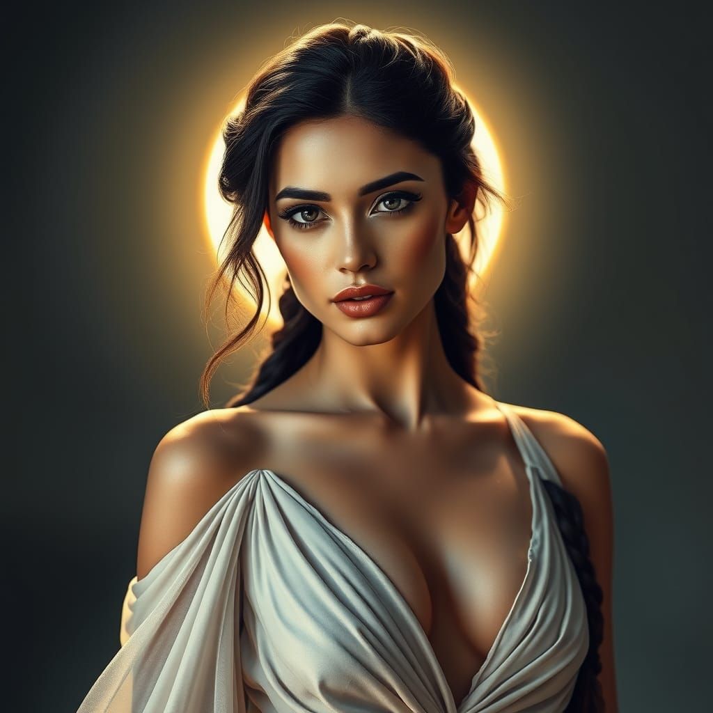 Ethereal Goddess in Radiant Halo