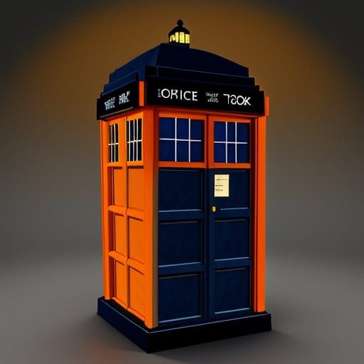 Orange Dr. Who TARDIS