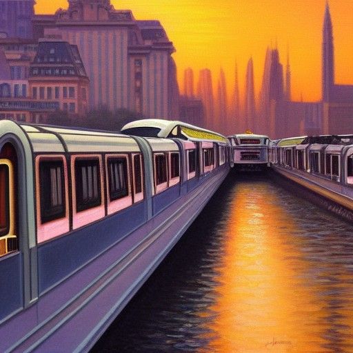Deco Monorail at Sunset
